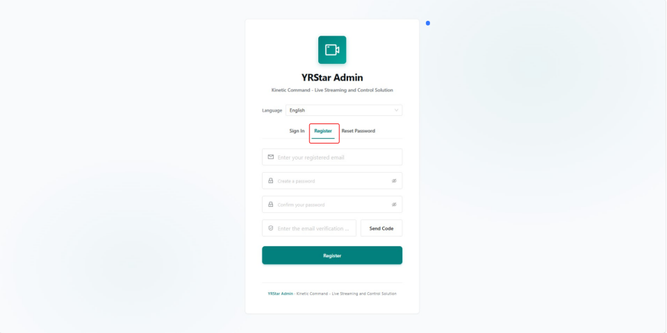 1. Sign-In and Account Management - 1.1 Register and Sign In to the Admin Console