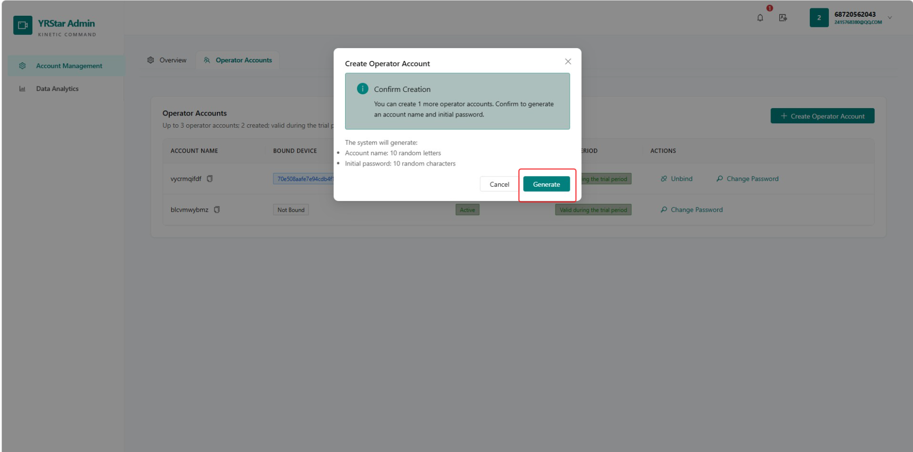 1. Sign-In and Account Management - 1.2 Apply for an Operator Account