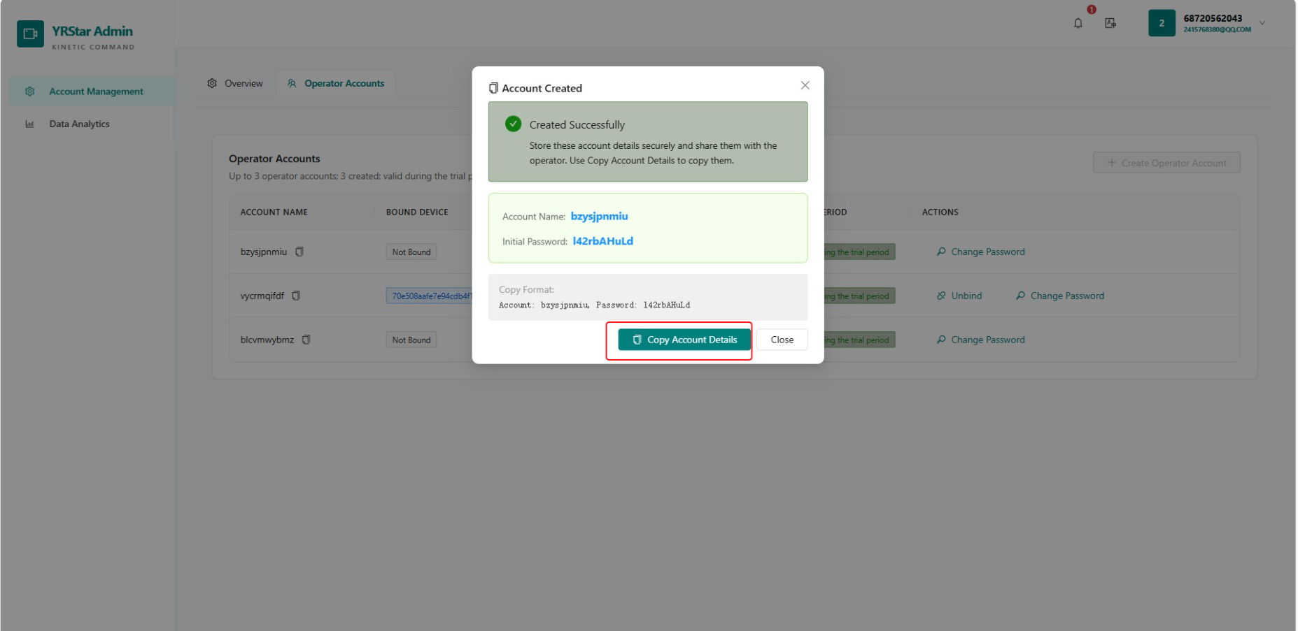 1. Sign-In and Account Management - 1.2 Apply for an Operator Account