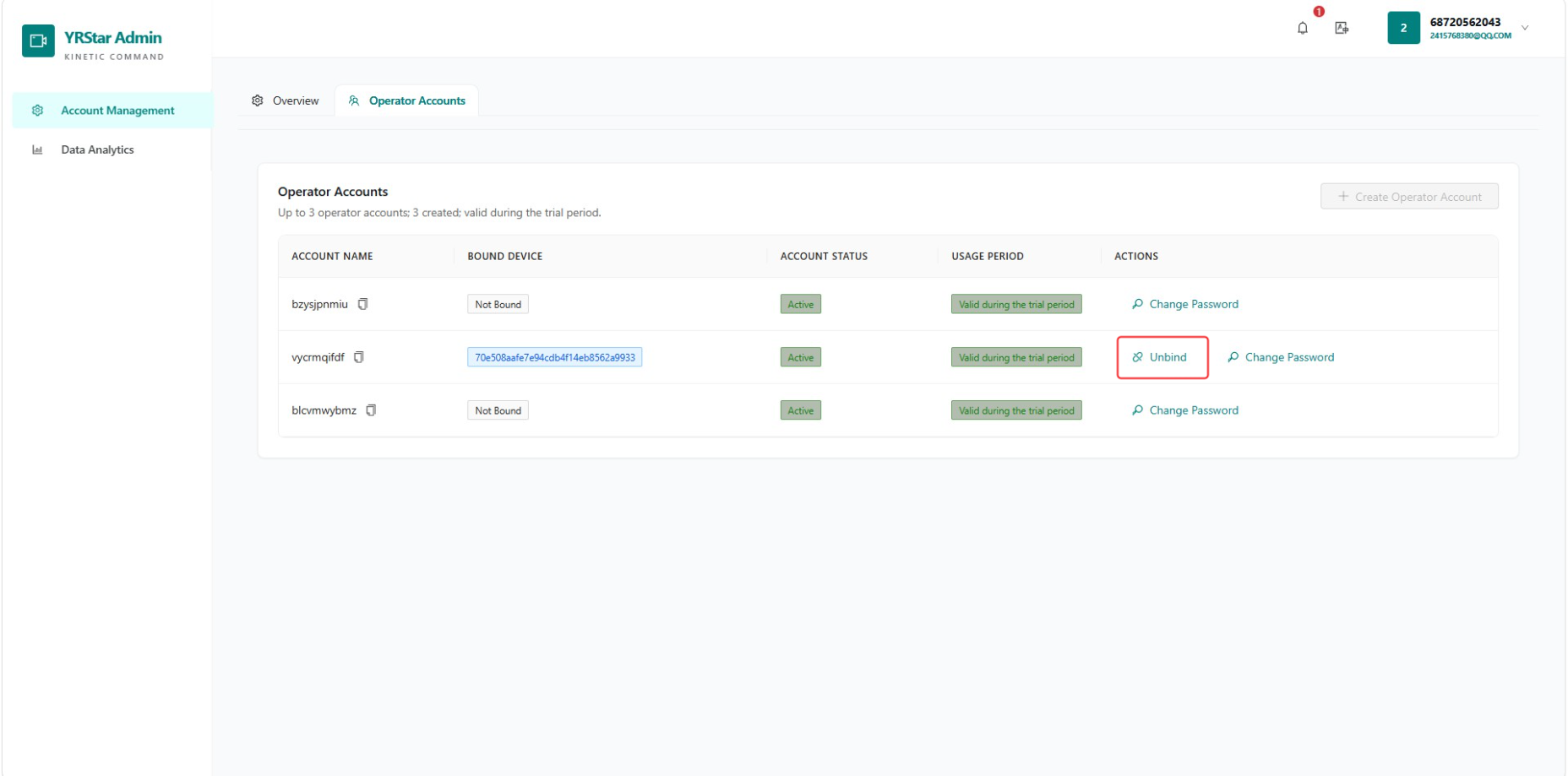1. Sign-In and Account Management - 1.4 Binding and Unbinding Devices