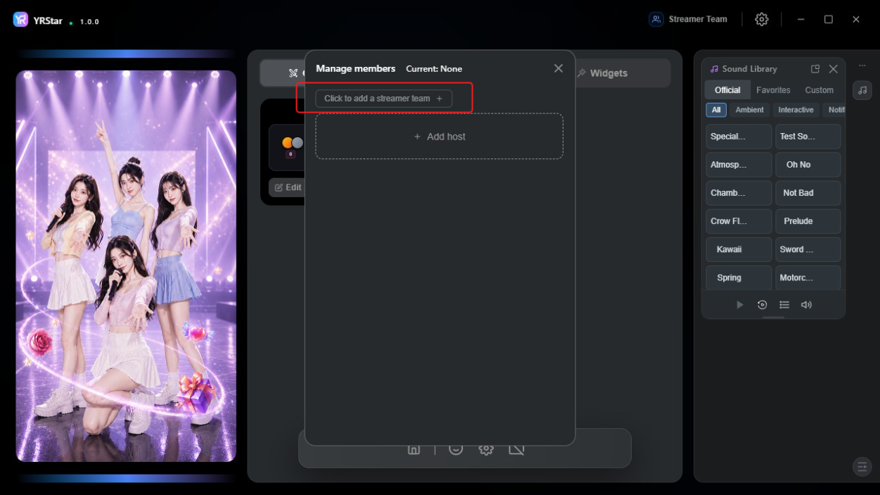 2. Adding and Managing Streamer Teams - 2.1 Create a Streamer Team