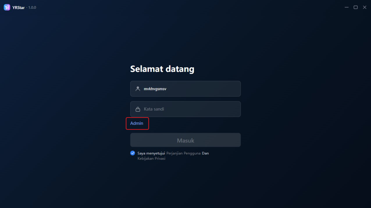1. Masuk & Pengelolaan Akun - 1.1 Daftar dan Masuk ke YRStar Admin
