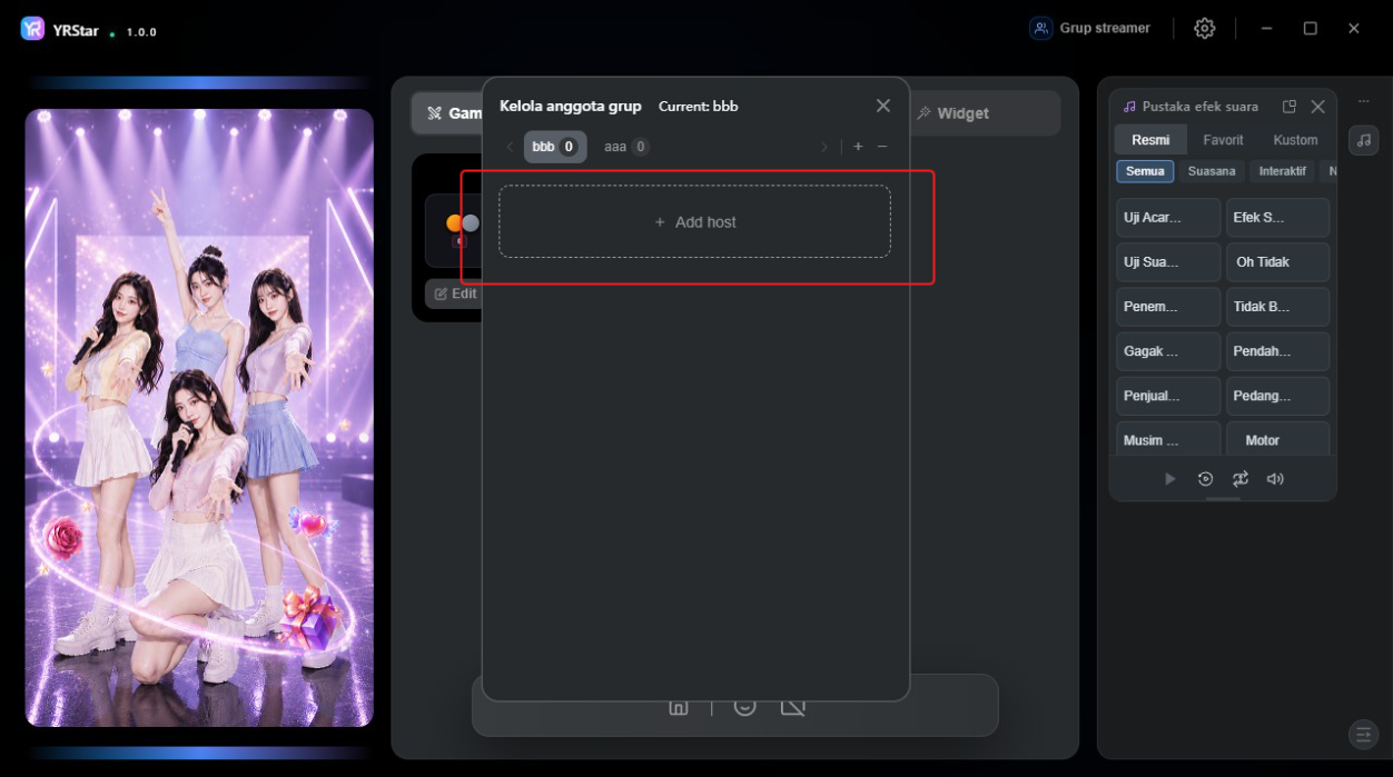 2. Menambah & Mengelola Grup Streamer - 2.3 Menambahkan Streamer