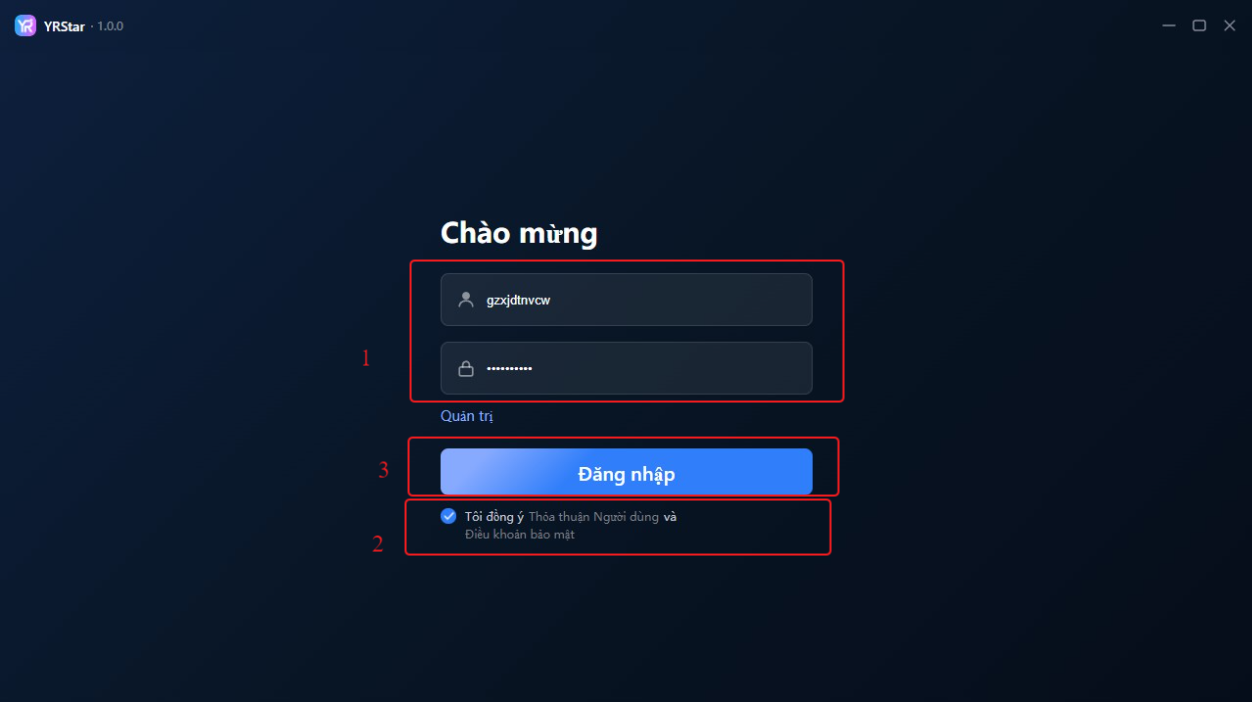 1. Đăng nhập và quản lý tài khoản - 1.3 Đăng nhập ứng dụng