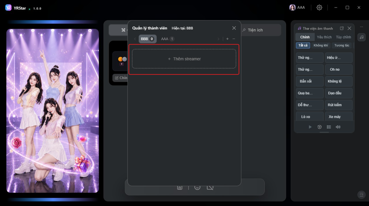 2. Thêm và quản lý nhóm streamer - 2.3 Thêm streamer