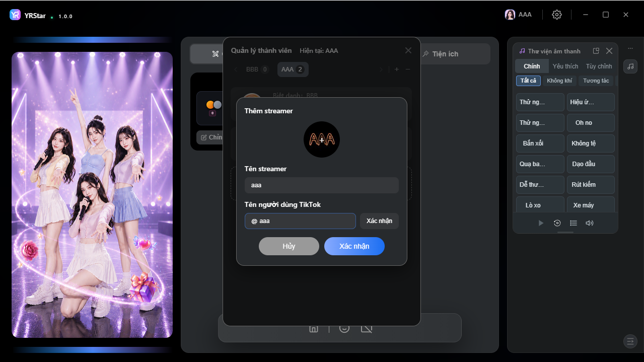2. Thêm và quản lý nhóm streamer - 2.3 Thêm streamer