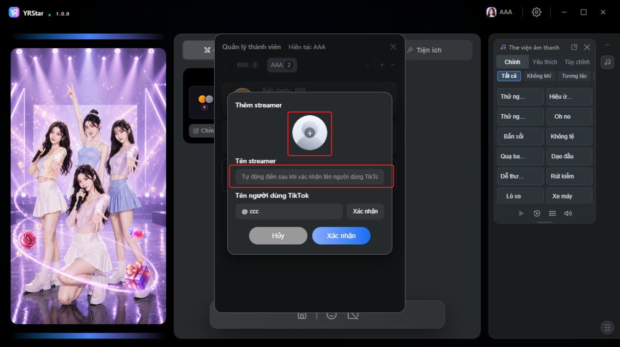 2. Thêm và quản lý nhóm streamer - 2.3 Thêm streamer